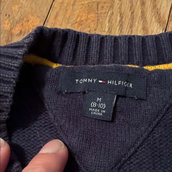 Tommy Hilfiger Kids Sweater - Navy and Teal Stripes - Picture 2 of 11